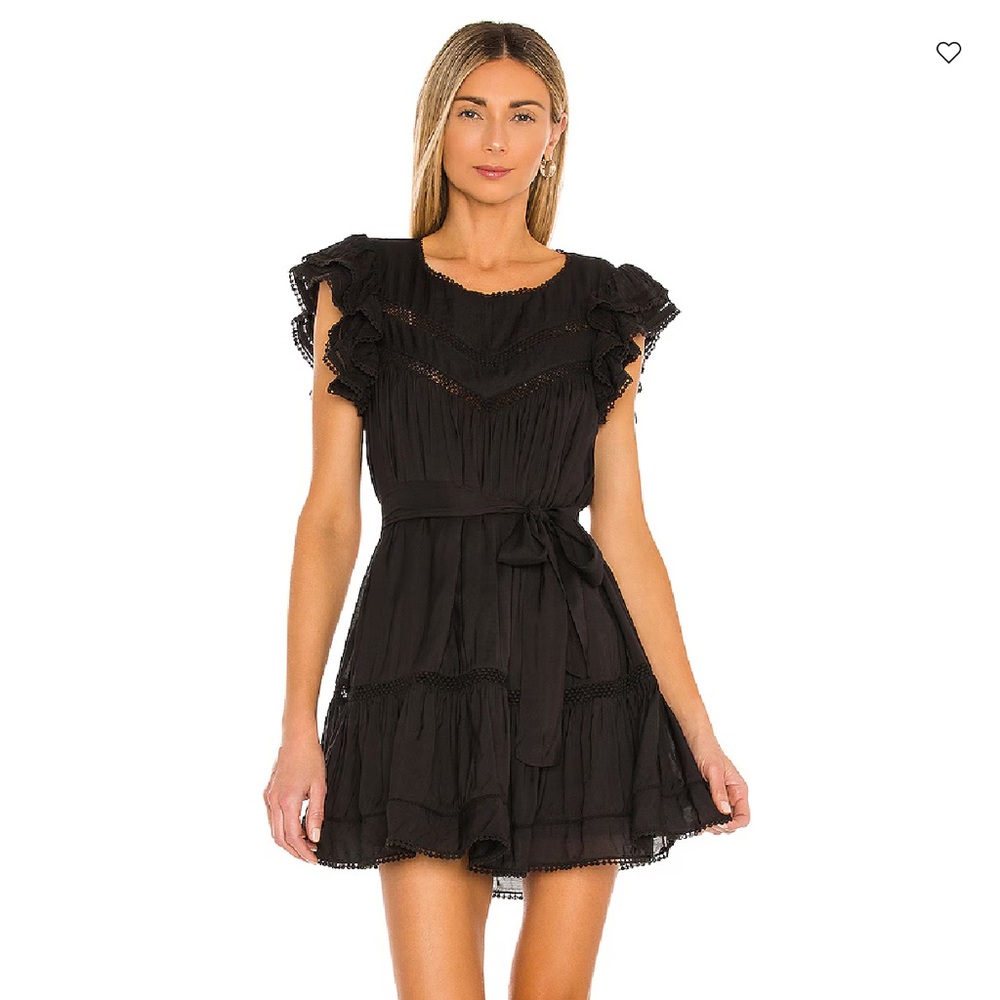 Tularosa Amber Black Ruffle Mini Dress